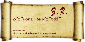 Zádori Renátó névjegykártya